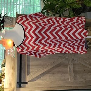 Red and white zigzag blouse